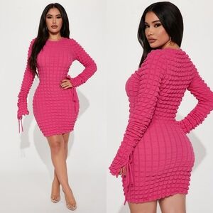 ❤️Fashion Nova Hot Pink Make It Pop Mini Dress☆